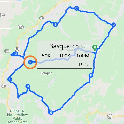 Milage chart for Sasquatch